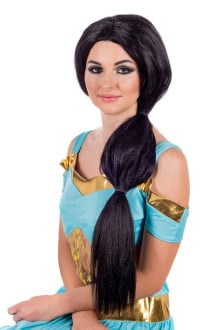 Long Black Arabian Princess Wig