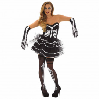 Womens Skeleton Tutu Dress Costume
