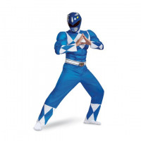Mens Power Rangers Blue Ranger Muscle Costume