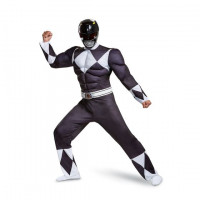Mens Power Rangers Black Ranger Muscle Costume
