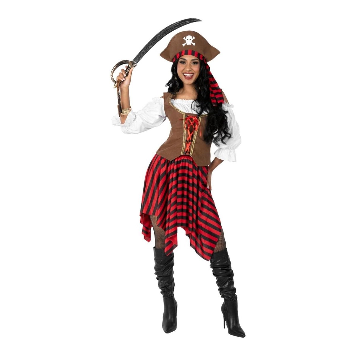 Pirate Costume For Women Red & Black
