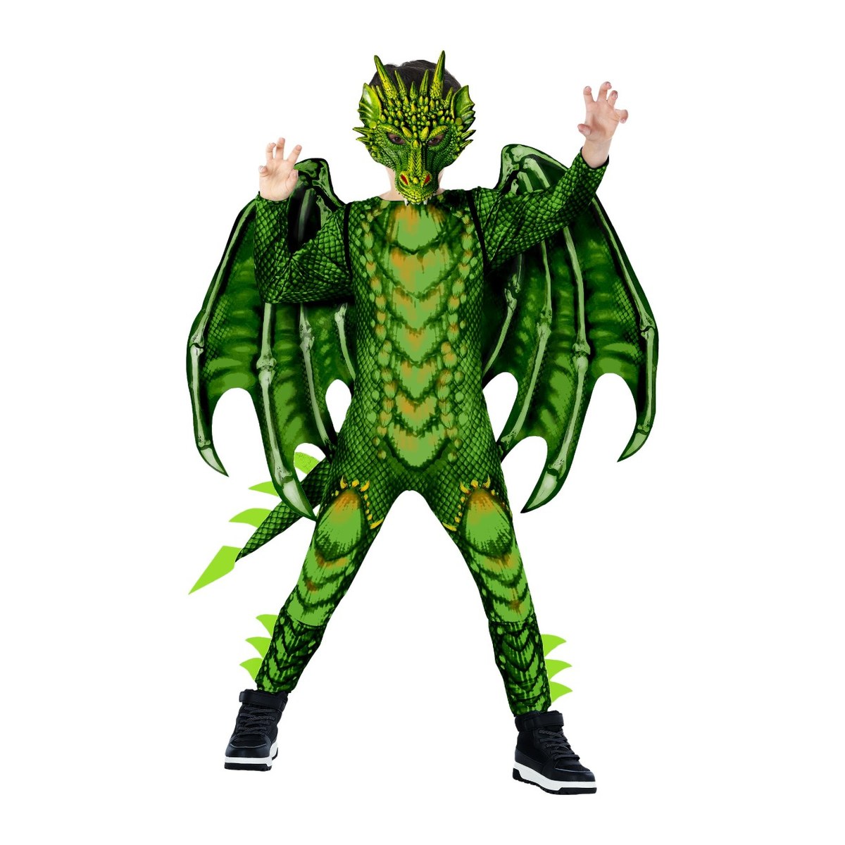 Boys Dragon Jumpsuit Costume Green