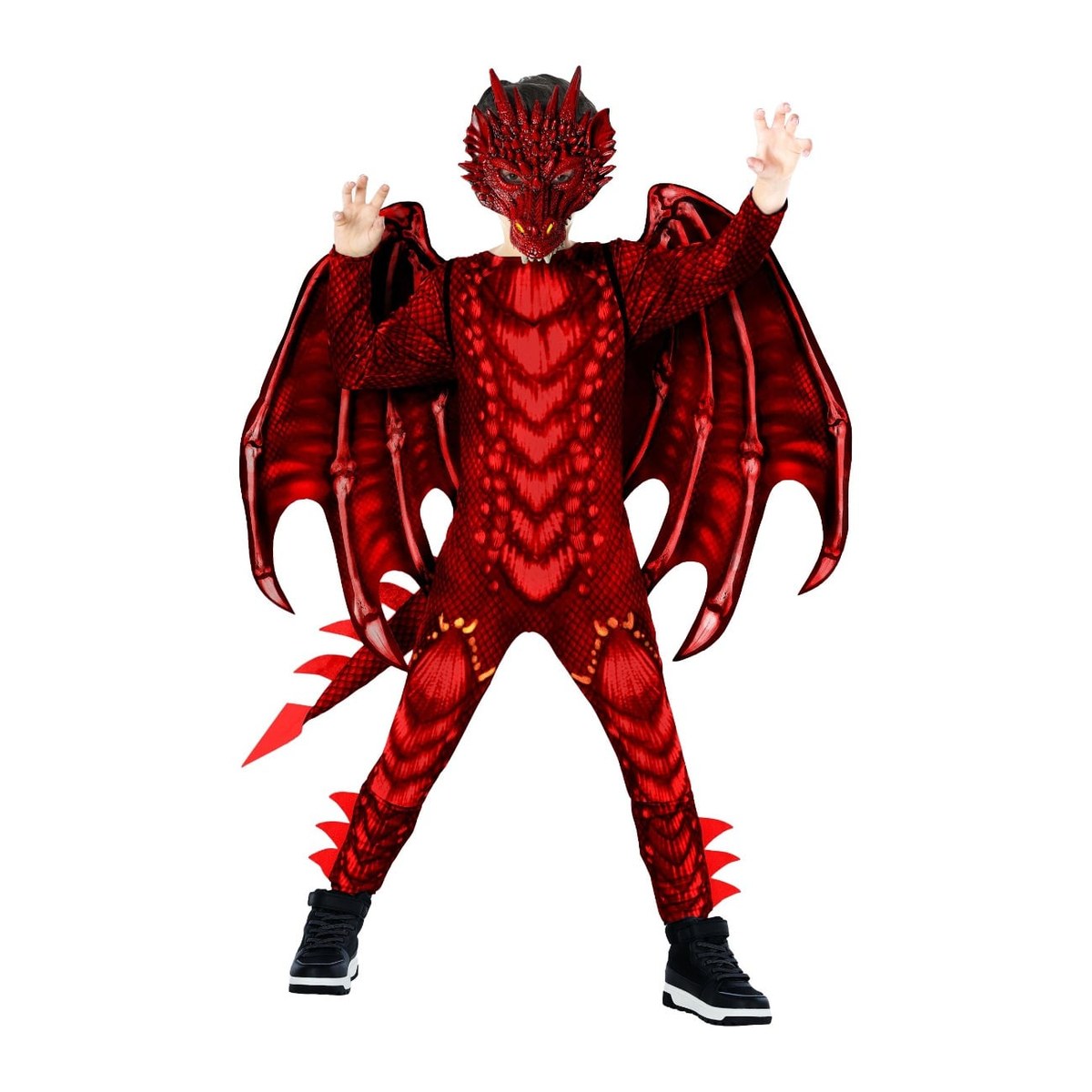 Boys Dragon Jumpsuit Costume Red