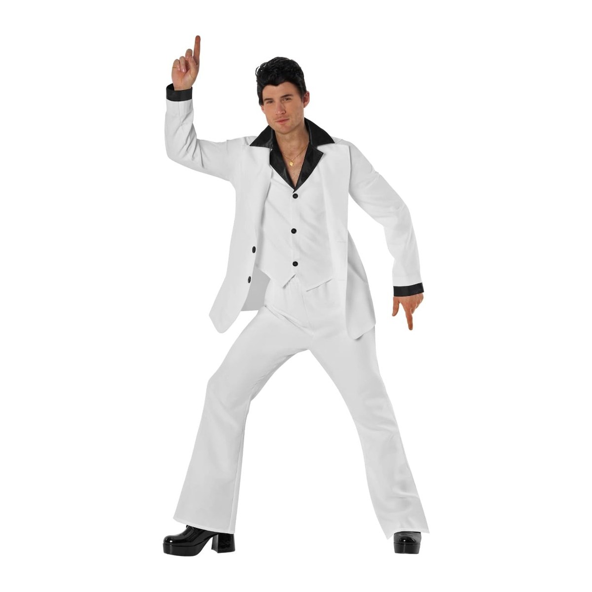 Men's Saturday Night 70s White Disco Suit Costume