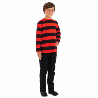 Kids Black & Red Striped Jumper