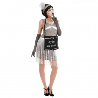 Womens 20s Silent Film Star Flapper Dress Costume
