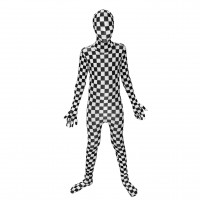 Black and White Check Kids Morphsuit