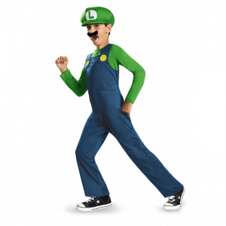 Kids Classic Nintendo Super Mario Bros Luigi Costume
