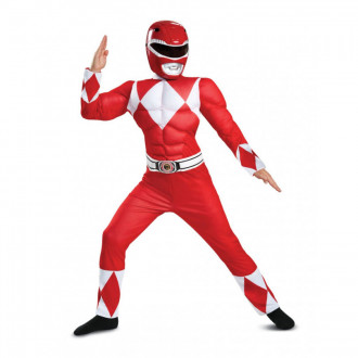 Kids Mighty Morphin Power Rangers Red Ranger Classic Muscle Jumpsuit Outfit