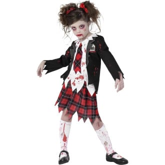 Girls Zombie School Girl Costume