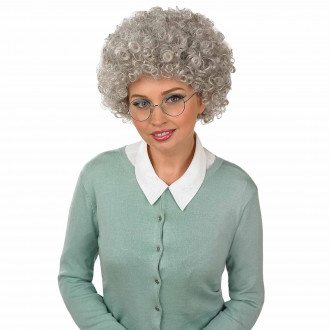 Grey Granny Tight Curls Wig