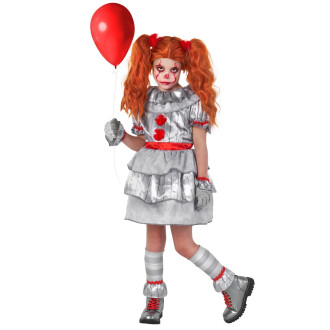 Girls Creepy Clown Girl Costume