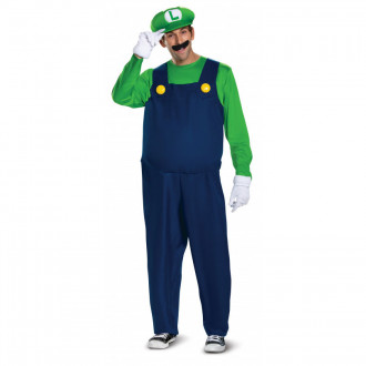 Adult Deluxe Nintendo Super Mario Bros Luigi Costume